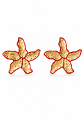 Fendleigh Laurelle Alessandra flower statement earrings in 18K gold finish