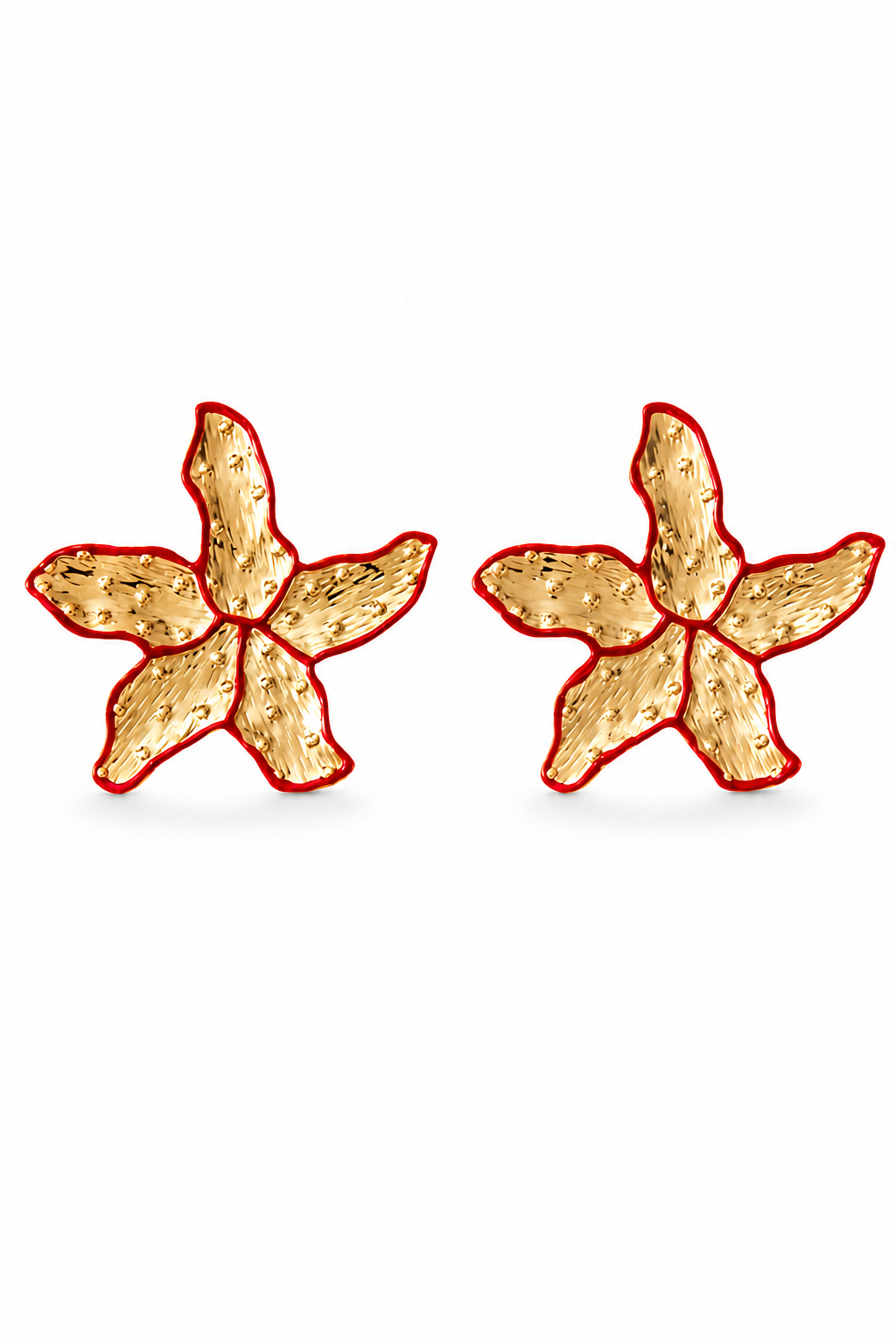 Fendleigh Laurelle Alessandra flower statement earrings in 18K gold finish