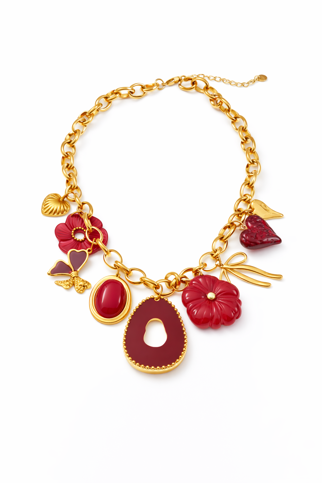 Fendleigh Laurelle Anastasia charm necklace in 18K gold finish