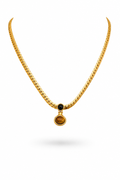 Fendleigh Laurelle Bryn Tiger Eye statement necklace in 18K gold finish