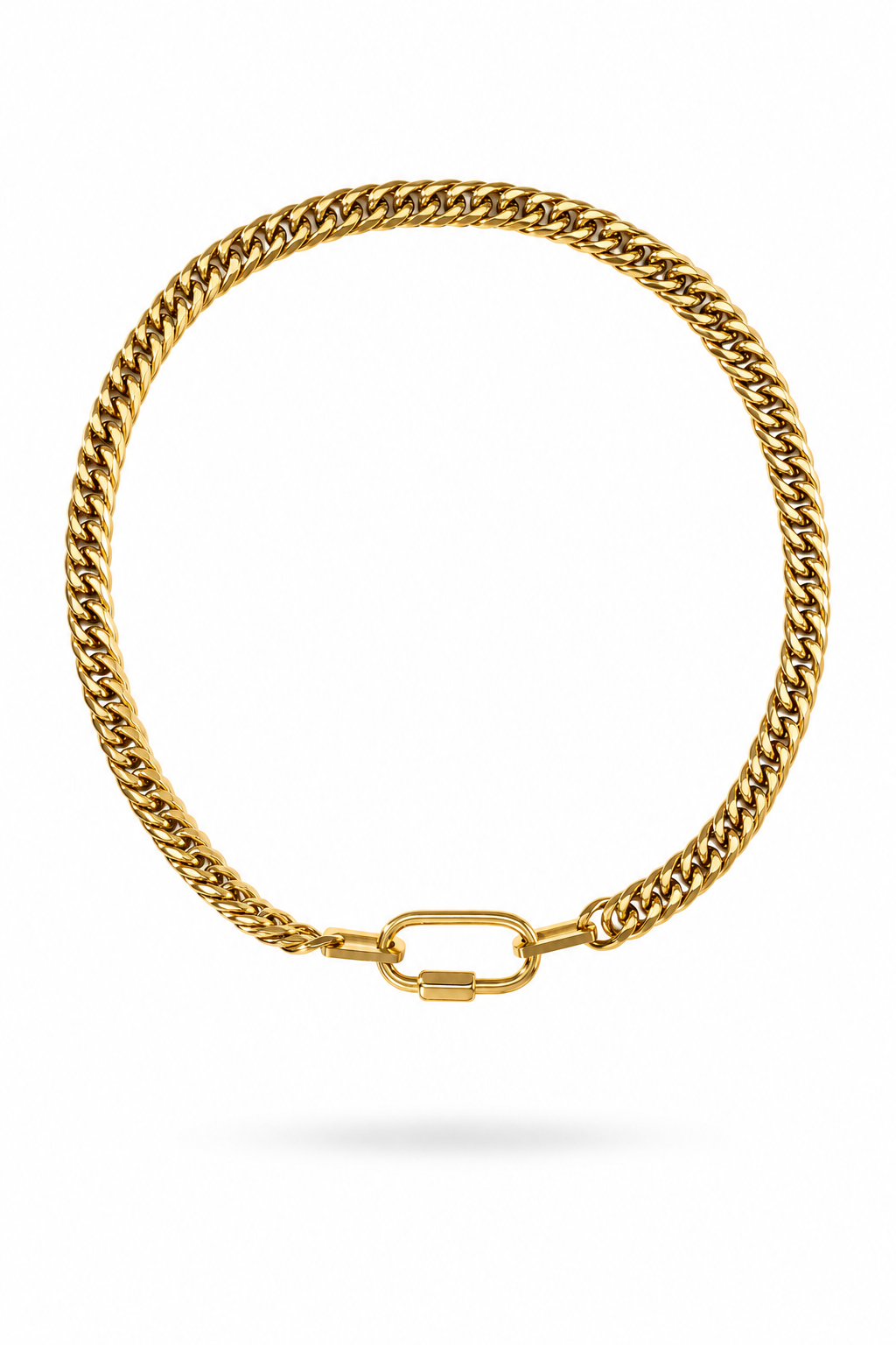 Fendleigh Laurelle Carabiner Cuban link necklace in 18K gold finish