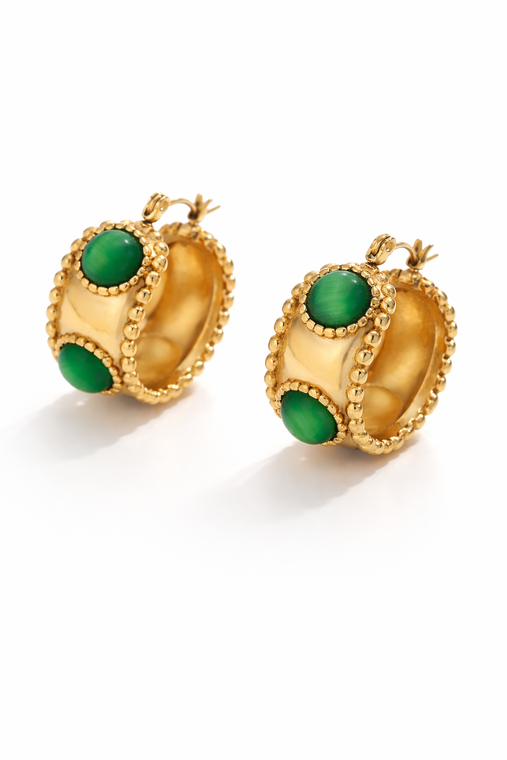 Fendleigh Laurelle Chloé Agate hoop earrings in 18K gold finish
