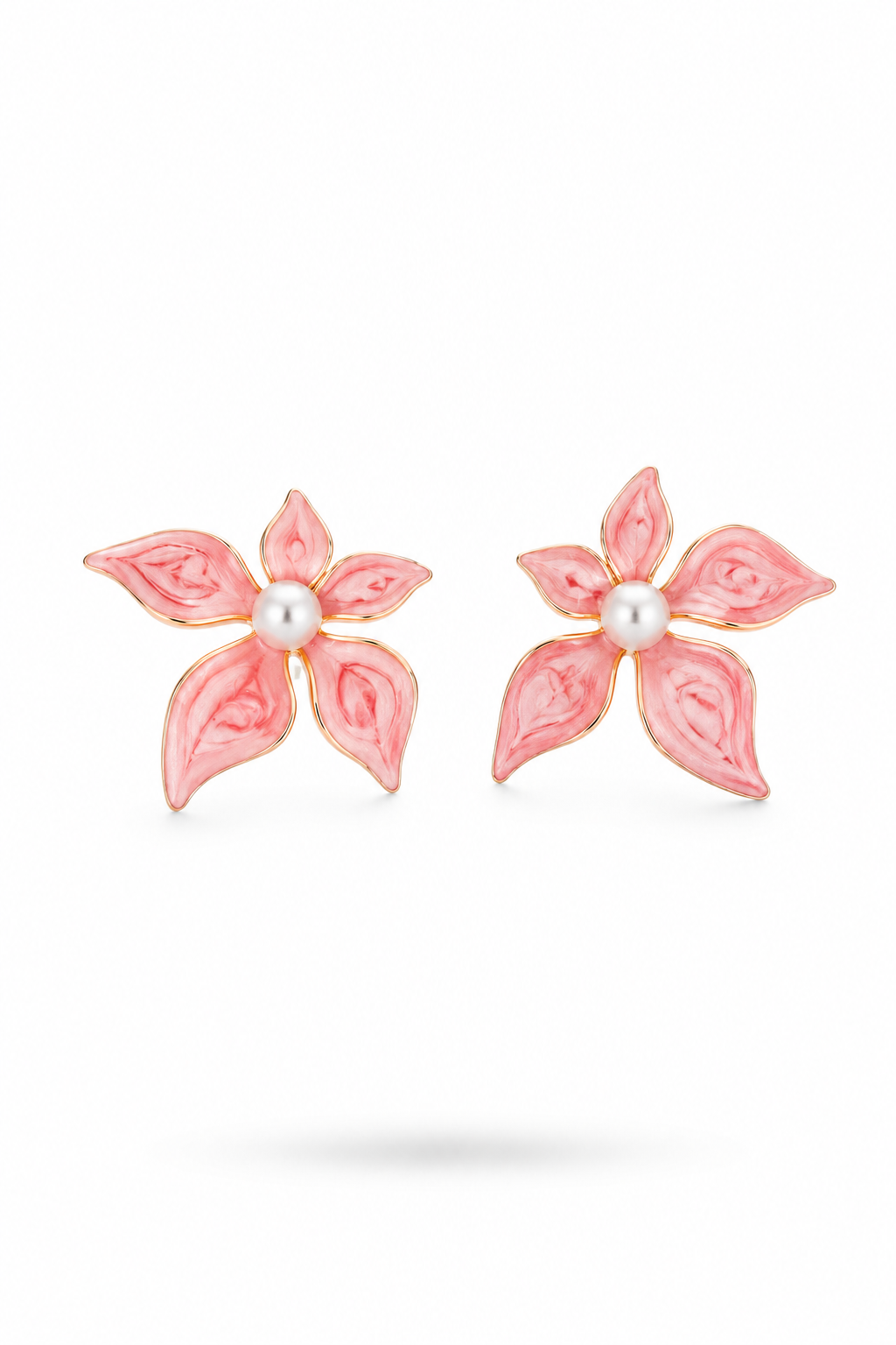 Fendleigh Laurelle flower drop earrings in 18K gold finish