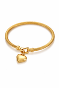 Fendleigh Laurelle Kali Heart cable bracelet in 18K gold finish