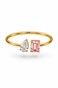 Fendleigh Laurelle Lana dual stone ring in 18K gold finish