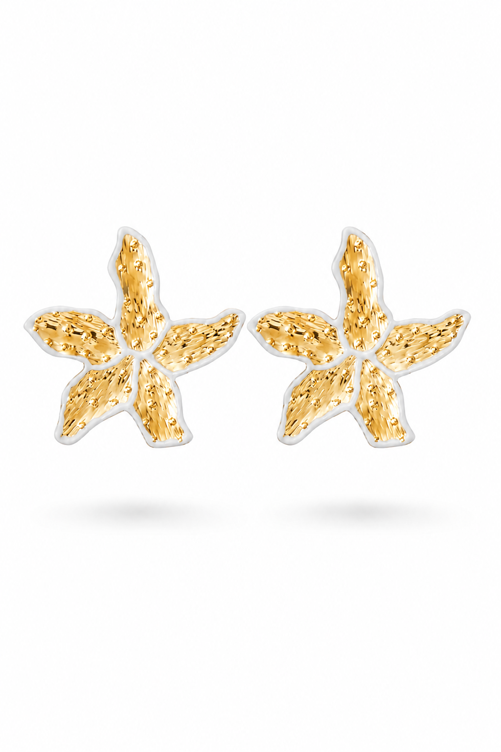 Fendleigh Laurelle Paloma flower statement earrings in 18K gold finish