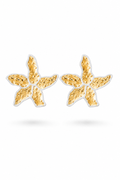 Fendleigh Laurelle Paloma flower statement earrings in 18K gold finish