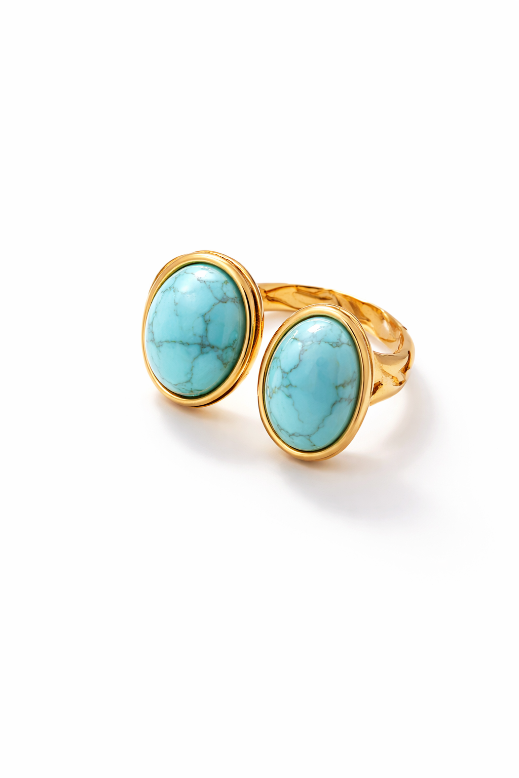 Fendleigh Laurelle Penelope turquoise statement ring in 18K gold finish
