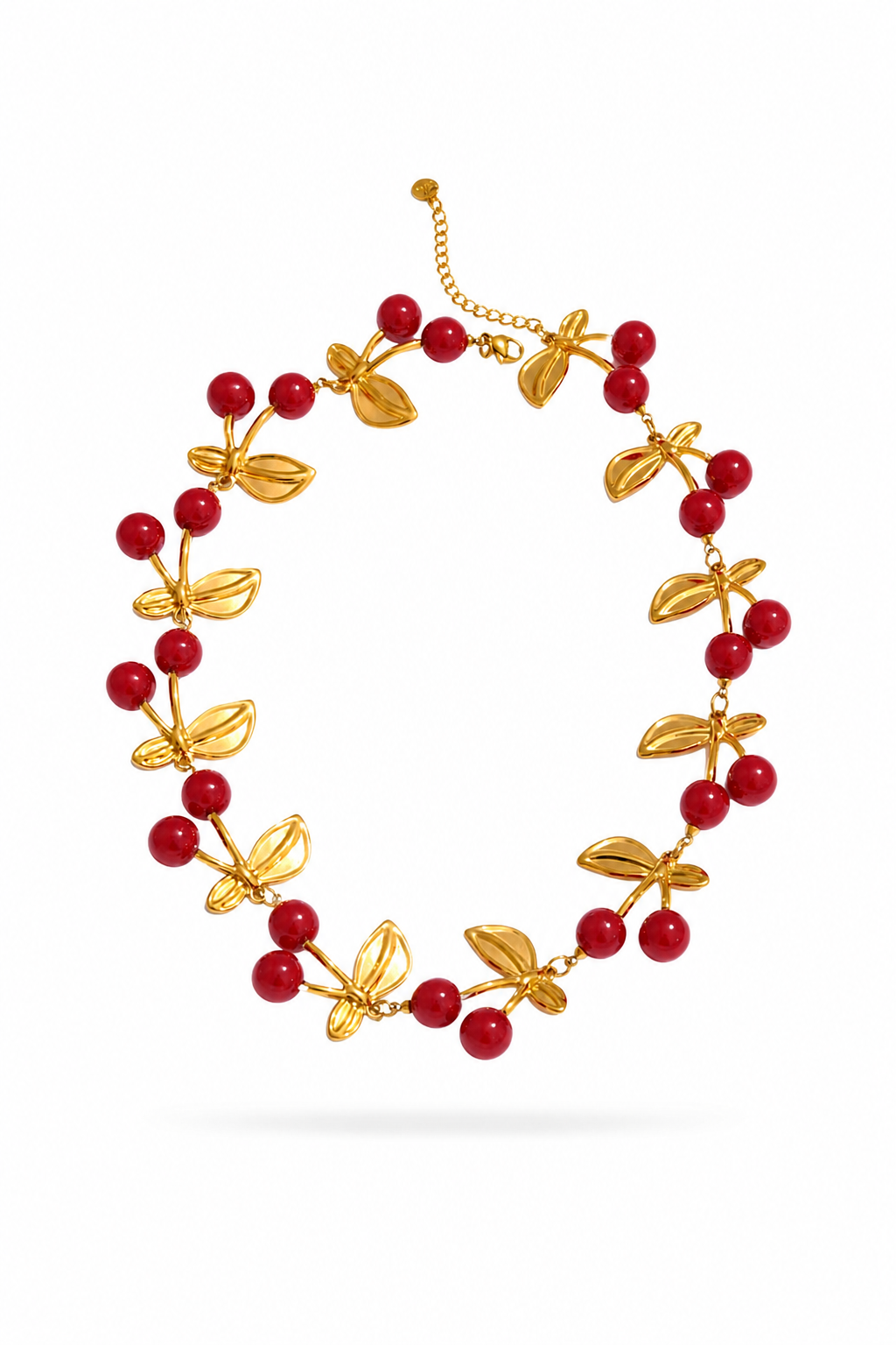 Fendleigh Laurelle Pia Cherry necklace in 18K gold finish