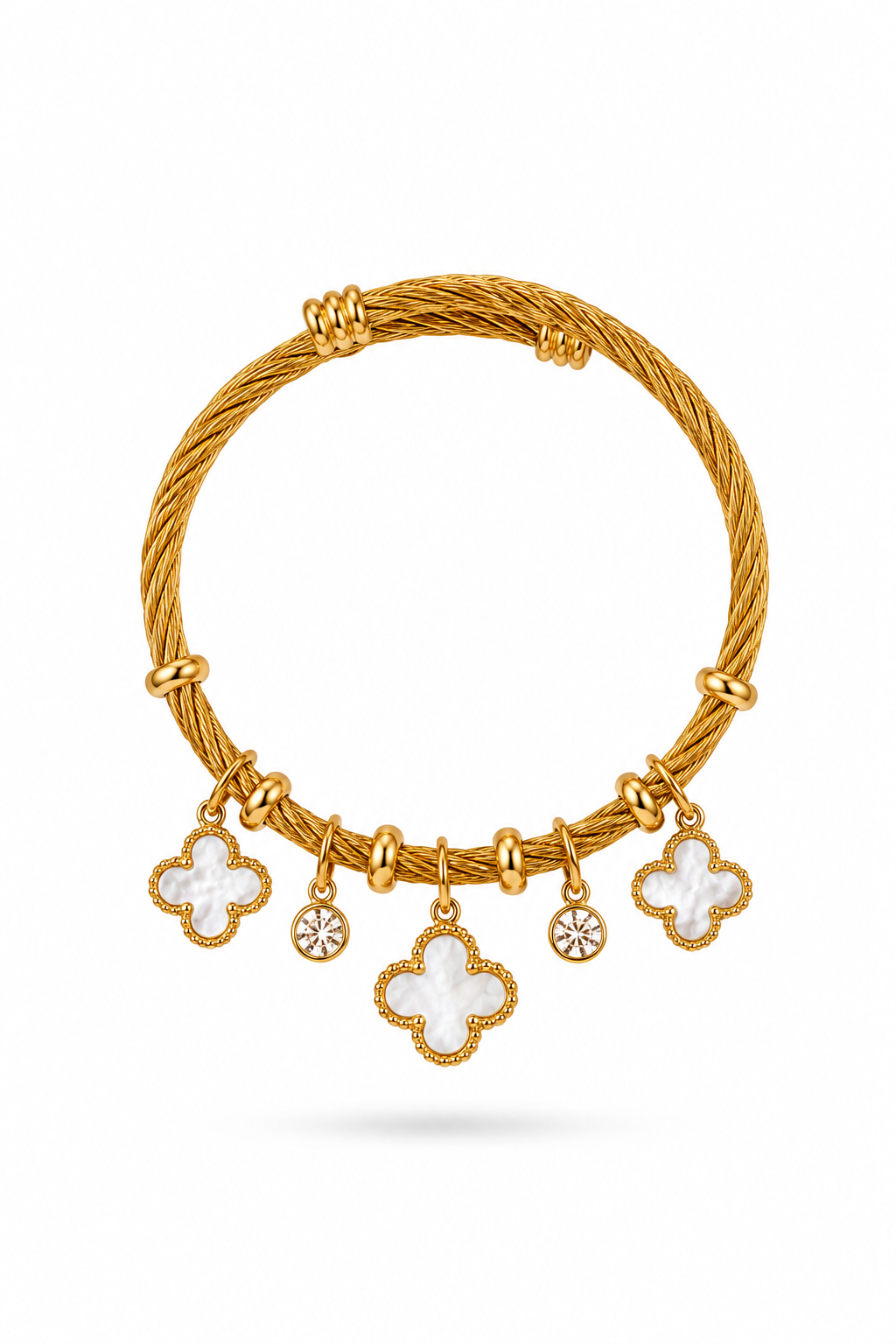 Fendleigh Laurelle Portia Fleuré motif bracelet in 18K gold finish