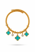 Fendleigh Laurelle Portia Fleuré motif bracelet in 18K gold finish product shot