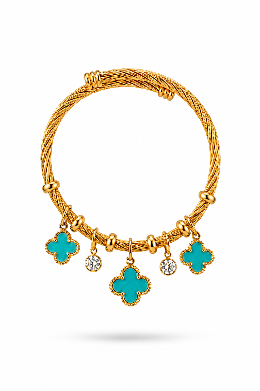 Fendleigh Laurelle Portia Fleuré motif bracelet in 18K gold finish product shot