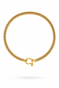Fendleigh Laurelle Portofino Locké Cuban link necklace 20 inch in 18K gold finish