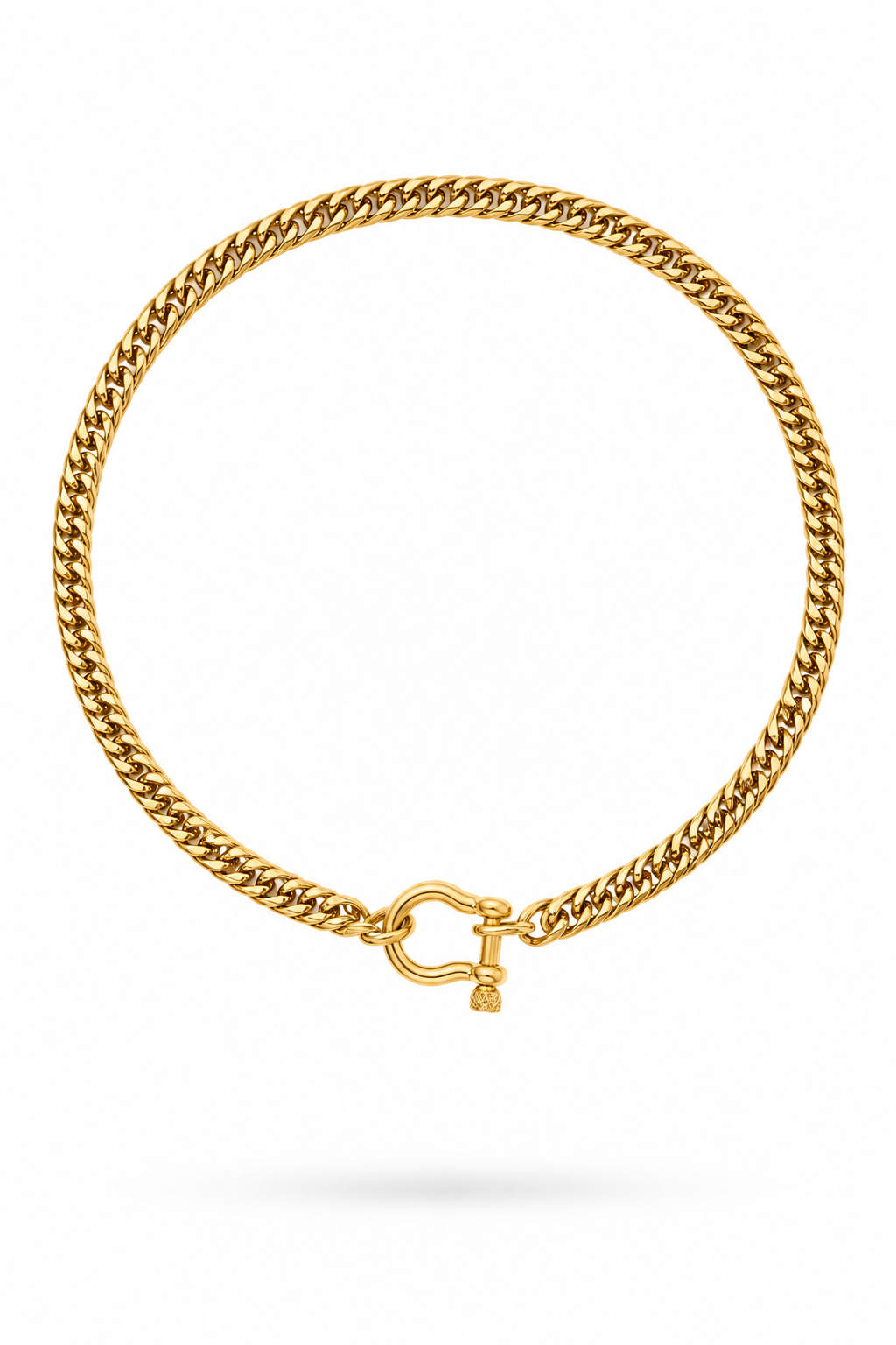 Fendleigh Laurelle Portofino Locké Cuban link necklace 20 inch in 18K gold finish