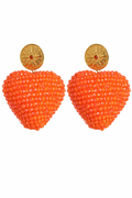 Fendleigh Laurelle Rosalie crystal heart statement earrings in 18K gold finish